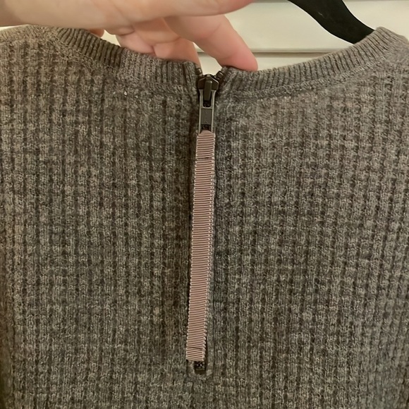 Autumn Cashmere Pure Cashmere Marked Moss Brown Textured Cropped Sweater - Picture 6 of 6